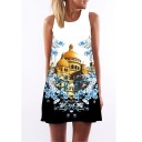 Zomerjurk met print voor dames A740 12