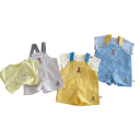 Zomerse kinderkatoenen overall met bretels en geborduurd teddybeertje 98% katoen Unisex grijze korte broek voor peuters Jongens en Meisjes Lichte casual stijl 2