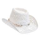 Zomerse strohoed voor dames Handgeweven strandhoed 56-58 cm Schelpdecoratie Zonbescherming Rand 8 cm Hoogte 12 cm 6