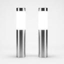Zonne-energie Staande Lamp 2 stuks Met Bewegingssensor 37,5 x 6 cm Waterdicht Kunststof en RVS Koud Wit Licht Voor de Tuin 1