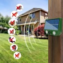 Zonne-energie ultrasone dierenverjager 20-36,5 kHz tuin ongedierteverjager IP66 200-300 m USB oplaadbaar 9,4 x 7,4 cm 4