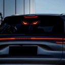 Zonne-energie waarschuwings LED lamp voor auto Ogenmotief 13,5 x 4,3 cm Met zuignappen voor glas USB-C Universeel Voor achterruit 2
