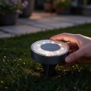 Zonnegrondlampen 8 stuks Waterdichte IP68 LED lampen met prik 10,1 x 8,6 cm Warm licht Verlichting van paden, binnenplaatsen, gazons en tuinen 8