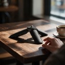 Zsebre hajtható mini állvány 7,5 cm 1/4 hüvelykes menettel Súly 39 g Fogantyú és asztali állvány Fekete Akciókamerákhoz és zsebes gimbal kamerákhoz 6