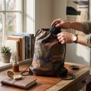 Zugbeutel 43 x 34 cm Camouflage Rucksack mit Kordeln aus Oxford Leichter Sportbeutel Unisex Für das Fitnessstudio, Ausflüge und Reisen 6
