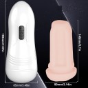 Zuig- en beweegbare masturbator, kunstmatige vagina met realistische adering, zuigstimulatie, 10 vibratiefrequenties, waterdichte inleg en discrete verpakking. 3
