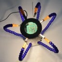 Zváracíia opravná stanica 3× LED lupa základňa hliníková zliatina modro oranžová s kĺbovými ramenami pre spájkovanie elektroniky 2