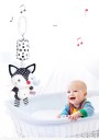 Zwart-wit hangend speelgoed voor baby&#39;s 32 x 8 cm Pluche vos met bel en clip voor kinderwagen Wieg Autostoel Ontwikkelingsrammelaar 2