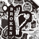 Zwart-witte PVC-stickers met motieven van skeletten en schedels Grootte ongeveer 5 tot 6 cm Op maat gesneden volgens de vorm van het motief 2