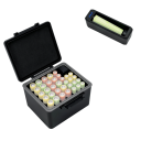 Zwarte batterijhouder 11,3 x 12,4 x 7,6 cm Kunststof opbergdoos voor 28 AA-batterijen Beschermende organizer met deksel voor veilige opslag en vervoer 2