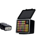 Zwarte batterijhouder 11,3 x 12,4 x 7,6 cm Kunststof opbergdoos voor 28 AA-batterijen Beschermende organizer met deksel voor veilige opslag en vervoer 7