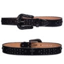 Zwarte damesriem van PU-leer 3,8 cm met kunstmatige edelstenen Stijlvolle brede riem met glitter Modeaccessoire voor broeken, jurken 6