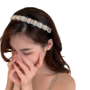 Zwarte haarband met glanzende steentjes 13,5 × 15,5 cm Elegante glinsterende haaraccessoire voor bal, feestje, fotoshoot, feestelijke haarstijl 2