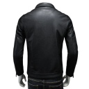 Zwarte leren herenjas Moderne stijlvolle jas met rits Elegante streetwear Jas met zakken Herfst- en lenteherenmode 2