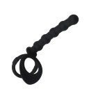 Zwarte multifunctionele siliconen buttplug met handgrepen, lengte 13,5 cm, diameter 2 cm, discrete verpakking 1