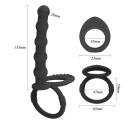 Zwarte multifunctionele siliconen buttplug met handgrepen, lengte 13,5 cm, diameter 2 cm, discrete verpakking 3