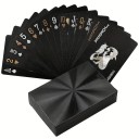 Zwarte plastic speelkaarten 55 stuks met waterbestendig oppervlak en luxe reliëf 57 x 87 mm elegante set voor poker, jokers en canasta 1
