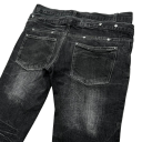 Zwarte unisex jeans Gotische veterstijl Gerafelde look Uitlopende pijpen Studs Gescheurde enkelhoge broek Voor zowel dames als heren 3