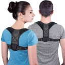 Zwarte, verstelbare, ademende houdingcorrector voor mannen en vrouwen. Verlichting van rugpijn. Ondersteuning van de wervelkolom. Orthopedische rugband voor dagelijks gebruik. 2