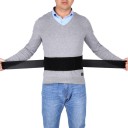 Zwarte verstelbare heupband, zelfverwarmende magnetische rugbrace, wervelkolomondersteuning voor pijnverlichting, geschikt voor tailleomtrek 100-106 cm 2