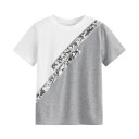 Zweifarbiges Damen-T-Shirt mit Pailletten 6