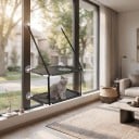 Zweistöckiger hängender Katzenbett für das Fenster 50 x 30 cm Saugnäpfe und Nylongurte Oxford-Gewebe Hängematte mit Durchgang 7