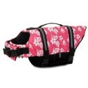 Zwemvest voor honden met bloemenpatroon en handvat Ruglengte 26 cm Borstomvang 41 tot 53 cm Voor honden van 3,5 tot 4,5 kg 2