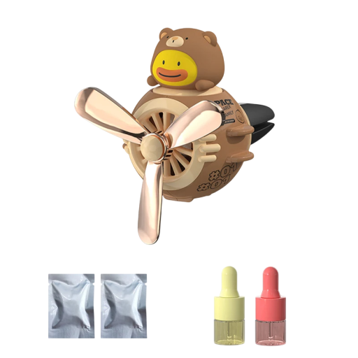 1 buc clip magnetic pentru ventilația mașinii Aromaterapie Rață cu costum de urs și elice Personaj drăguț de desene animate Decorare interior