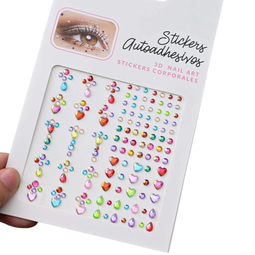 1 bucata autocolant cu diamante pentru fata 5D pietre colorate Tatuaj Machiaj de festival Bijuterii pentru corp Machiaj ocular DIY Decoratiuni Bling