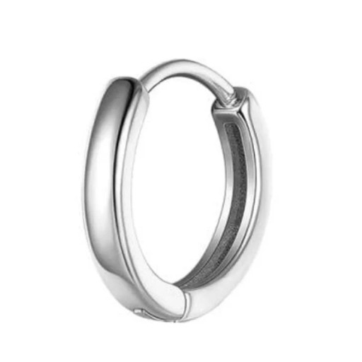 1 ks strieborný krúžkový piercing 0,8 mm x 6 mm x 10 mm z chirurgickej nehrdzavejúcej ocele náušnice pre citlivé uši