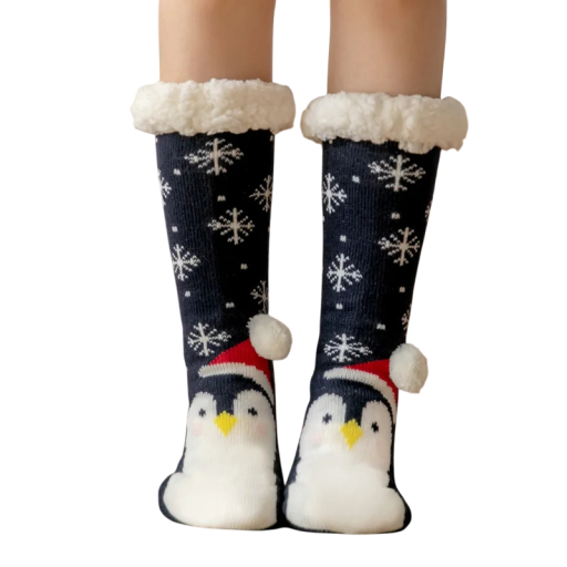 1 paio di calze con stampa di pinguino EU 35–42 Calze invernali calde Abbigliamento in cotone morbido e riscaldante Comfort di indossare con un motivo