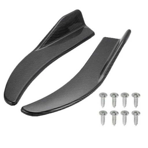 1 par 44 x 7 cm Spoilers pretos em ABS para o para-choques dianteiro Listas universais anti-colisão para BMW Mercedes Toyota Audi com parafusos