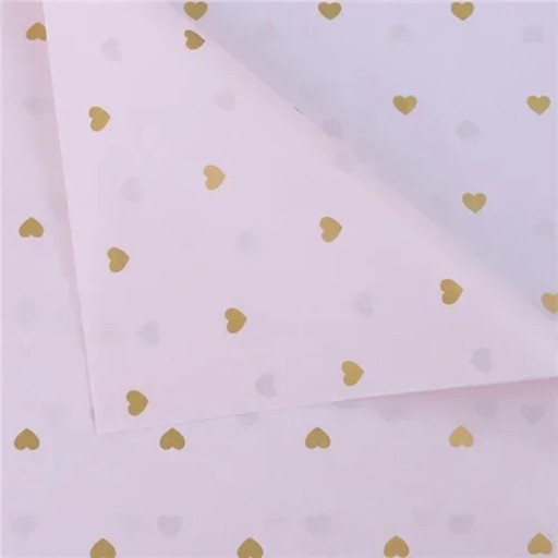 10 arkuszy jedwabnego papieru do pakowania 50 x 70 cm Z motywem serduszek na różowym tle Różne kolory Papier kwiatowy do prezentów, wesel i dekoracji DIY