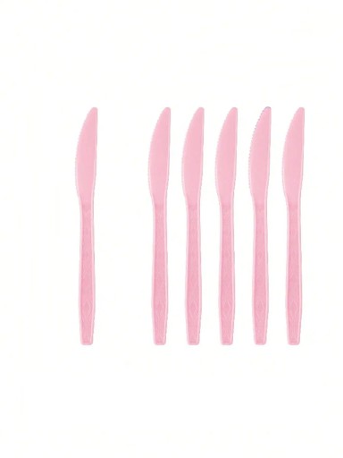 10 bucăți Cuțite din plastic 16,6 cm Cuțite de petrecere roz pal Tacâmuri din plastic pentru aniversări baby shower nunți decorațiuni de masă pentru sărbătoare