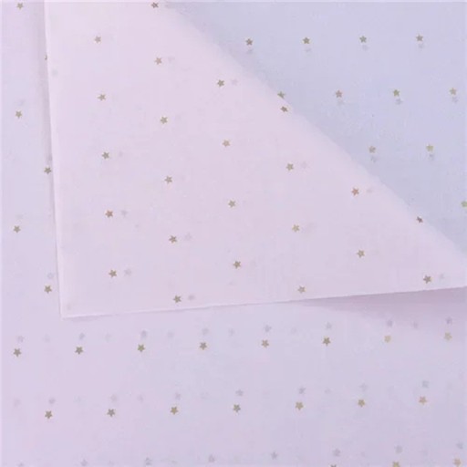 10 feuilles de papier de soie 50 x 70 cm Étoiles dorées sur fond rose Papier cadeau élégant pour mariages, célébrations et décorations créatives DIY