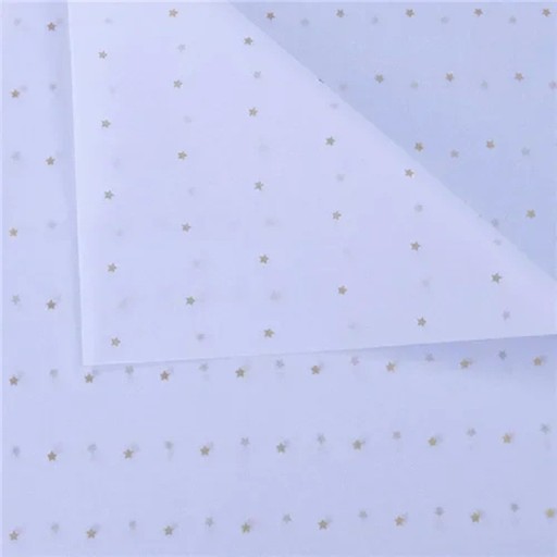 10 feuilles de papier de soie d'emballage 50 x 70 cm avec motif d'étoiles sur fond blanc Différentes couleurs Papier cadeau élégant