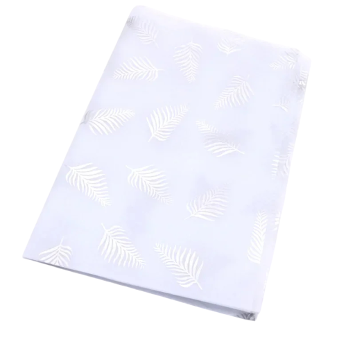 10 feuilles de papier de soie d'emballage 50 x 70 cm Avec motif de feuilles sur fond blanc Différentes couleurs Papier floral pour cadeaux DIY et décorations de mariage