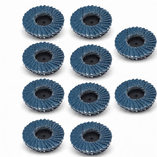 10 kpl Roll Lock 50 mm lamellihiontakiekkoa Karkeus 80 Zirkoniumoksidi Sininen Rautaruosteen poistamiseen ja metallin viimeistelyyn