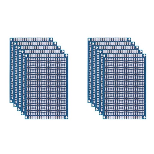 10 ks prototypová deska plošných spojů 5 x 7 cm Oboustranné univerzální PCB desky pro pájení DIY elektronické projekty a testování obvodů