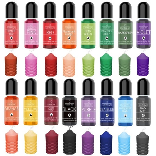 10 ml Colorant liquide pigmenté pour bougies en soja Couleurs non toxiques pour la cire à bougie et le savon Accessoires pour la fabrication de bougies décoratives à domicile