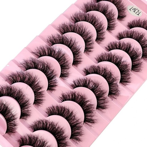 10 Paar falsche Wimpern, falsche Nerzwimpern, künstliche 3D-Klebewimpern