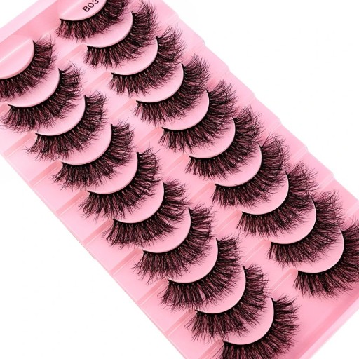 10 Paar falsche Wimpern, falsche Nerzwimpern, künstliche 3D-Klebewimpern