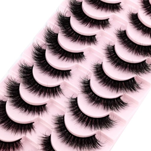 10 paires de cils artificiels Cils en vison faux Cils autocollants 3D