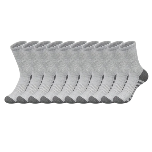 10 pares de meias desportivas unisex 38-45 EUR clássicas respiráveis antiderrapantes para uso exterior confortáveis elásticas para uso diário