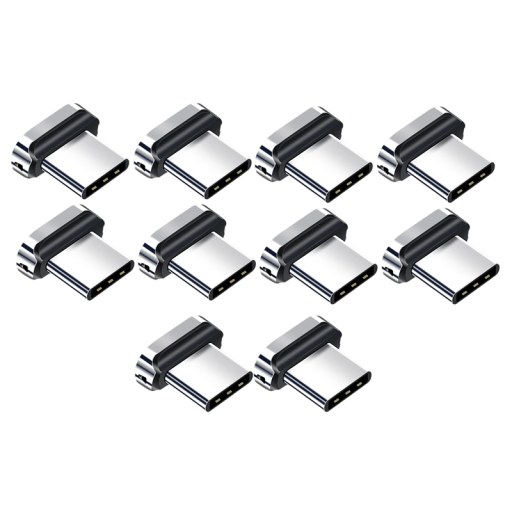 10 pcs adaptador USB C magnético com ponta conector magnético substituto para cabos 3A QC 3.0 carregamento rápido Tipo-C