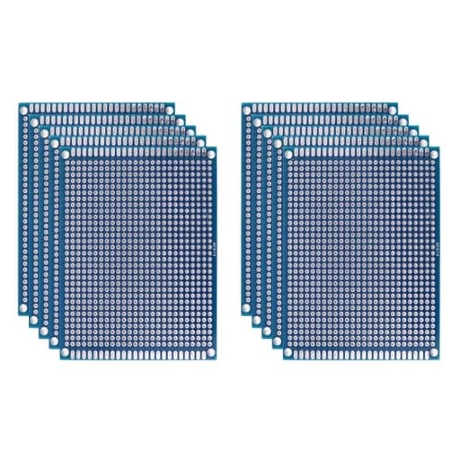 10 pcs placa de protótipo de circuito impresso 6 x 8 cm Placas PCB universais de dupla face para soldagem DIY projetos eletrónicos e circuitos