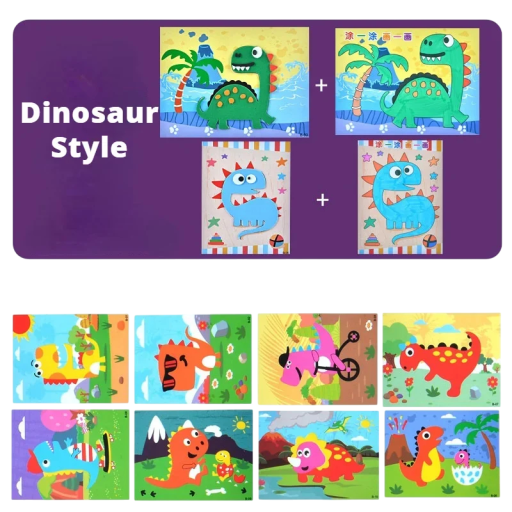 10 pz 3D EVA adesivi in schiuma Puzzle gioco Animali disegnati Giocattoli educativi per bambini DIY Giocattoli artigianali Apprendimento Regalo creativo 17,5x13 cm