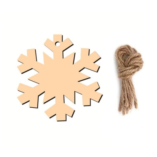 10 pz Fiocchi di neve in legno 8 x 8 cm Fette vuote per dipingere Decorazioni natalizie da appendere Ciondoli per decorare l'albero