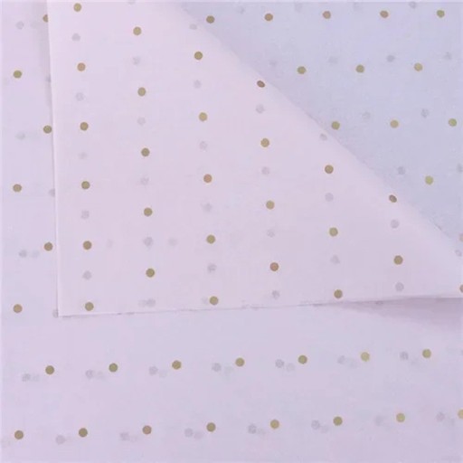 10 Sheets of Silk Wrapping Paper 50 x 70 cm Gold Dots on Pink Background Elegant Gift Wrap for Weddings, Birthdays and Creative DIY Decorations