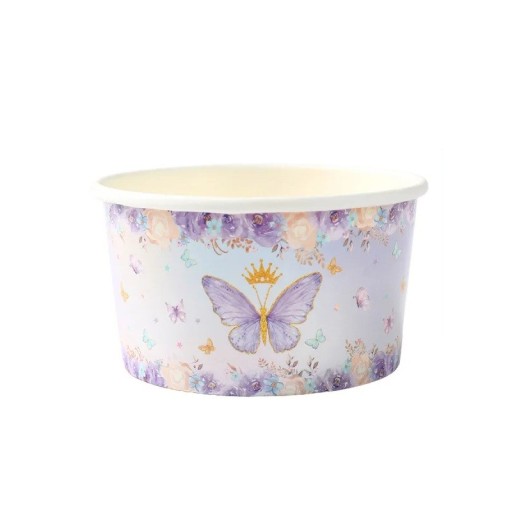 10 stk Lilla papirmisker 9,5 × 5,2 × 8 cm Sommerfugl motiv Festmisker til desserter slik og snacks Engangsservice børnefest